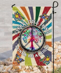 peace hippie every little thing gonna be alright flag 6211