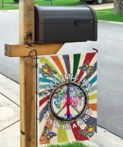 peace hippie every little thing gonna be alright flag 6952