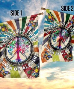 peace hippie every little thing gonna be alright flag 7471