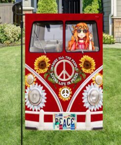 peace hippie van flag imagine all the people living life in peace mln217f 3472