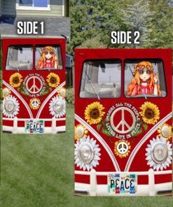 peace hippie van flag imagine all the people living life in peace mln217f 7074