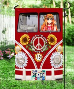 peace hippie van flag imagine all the people living life in peace mln217f 7264