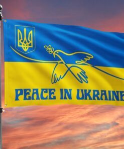 Peace In Ukraine Grommet Flag Stand With Ukraine DDH3433GF