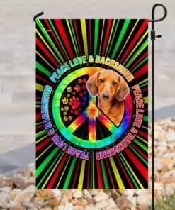 peace love &amp dachshund hippie flag 2707
