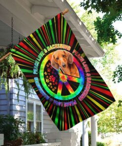 peace love &amp dachshund hippie flag 4076