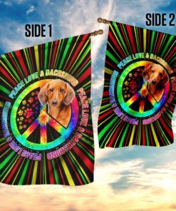 peace love &amp dachshund hippie flag 4810