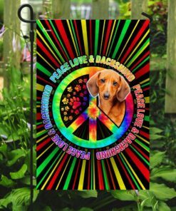 peace love &amp dachshund hippie flag 5749