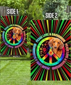 peace love &amp dachshund hippie flag 6506