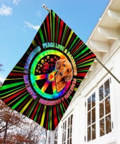 peace love &amp dachshund hippie flag 7077