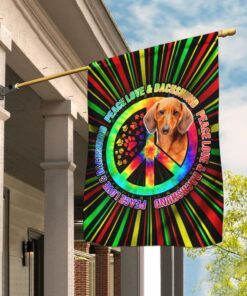Peace Love & Dachshund Hippie Flag