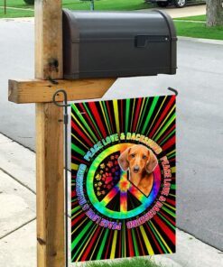 peace love &amp dachshund hippie flag 7905