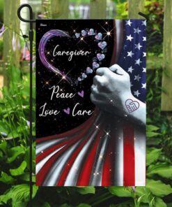 peace love care caregiver flag 8169