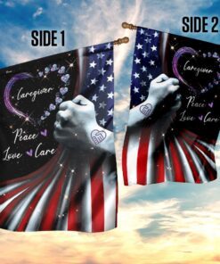 peace love care caregiver flag 8528