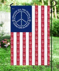 peace sign. imagine all the people living life in peace american flag thn3787f 8915