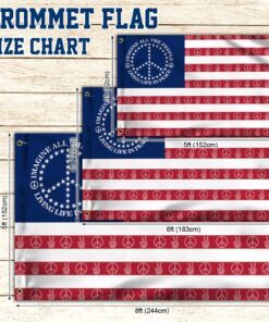 peace sign. imagine all the people living life in peace american grommet flag thn3787gf 5842