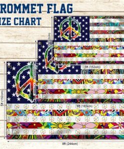 peace sign hippie american grommet flag thh3786gf 2345
