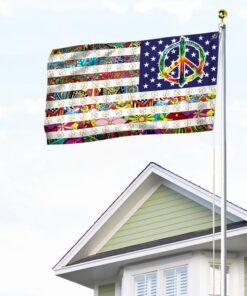 peace sign hippie american grommet flag thh3786gf 3317
