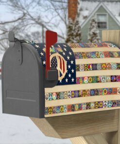 peace sign hippie mailbox cover magnetic lha1585mb 3195