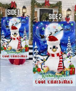 penguin christmas flag wishing you a cool christmas flag tqn767f 2779