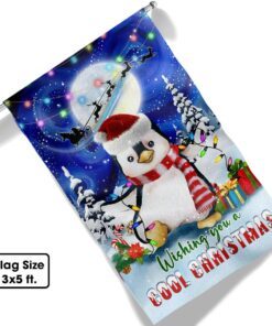 penguin christmas flag wishing you a cool christmas flag tqn767f 5966