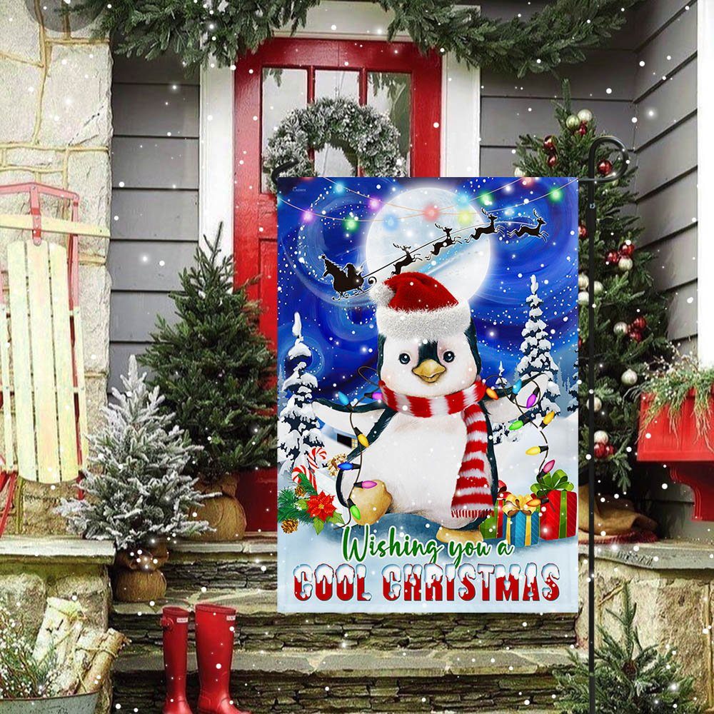 Penguin Christmas Flag Wishing You A Cool Christmas Flag TQN767F - Image 3