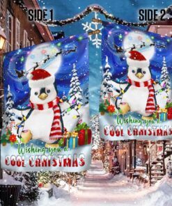 penguin christmas flag wishing you a cool christmas flag tqn767f 6961