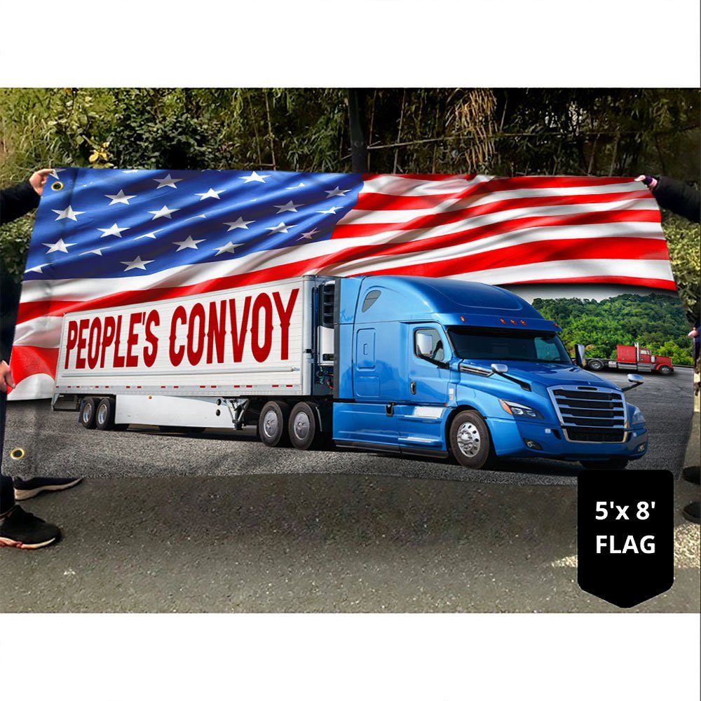 People's Convoy Grommet Flag, Freedom Convoy 2022, Truckers For Freedom, Mandate Freedom QNH02GFv3 - Image 5