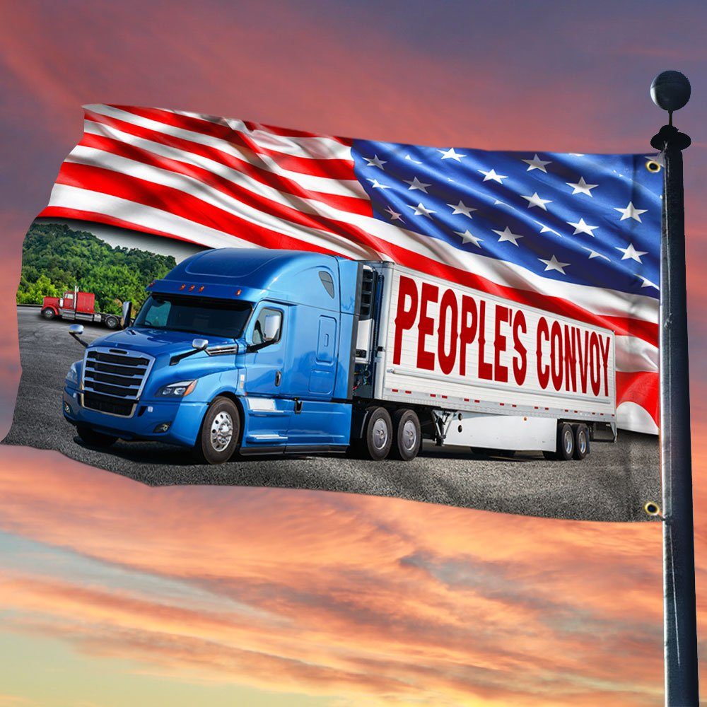 People's Convoy Grommet Flag, Freedom Convoy 2022, Truckers For Freedom, Mandate Freedom QNH02GFv3 - Image 3
