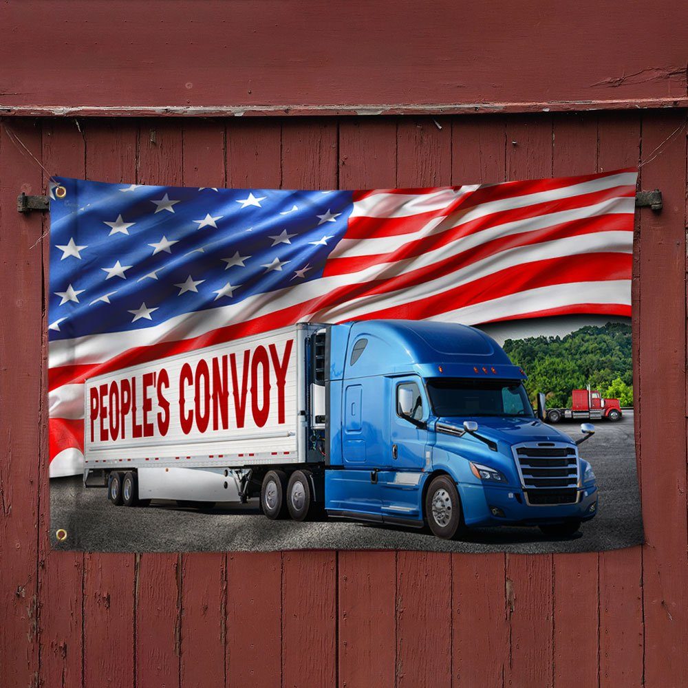 People's Convoy Grommet Flag, Freedom Convoy 2022, Truckers For Freedom, Mandate Freedom QNH02GFv3 - Image 4