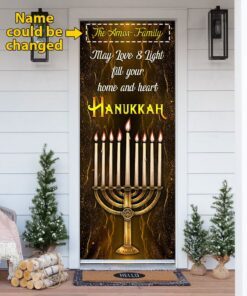 Personalized. May Love & Light Fill Your Home And Heart At Hanukkah Door Cover