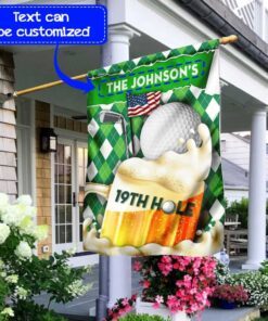 Personalized 19th Hole Golf Sign Flag LNT2F