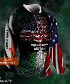 personalized 3d zip hoodie american grown with irish roots bnl433zhct 5874