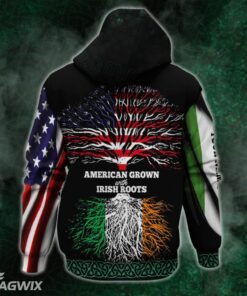 personalized 3d zip hoodie american grown with irish roots bnl433zhct 8681