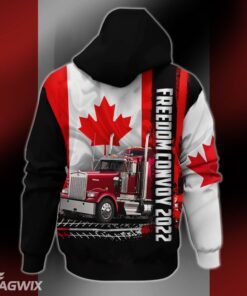 personalized 3d zip hoodie freedom convoy 2022 canadian trucker bnl494zhct 2888