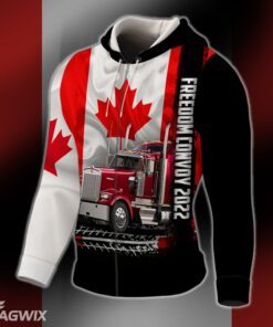 personalized 3d zip hoodie freedom convoy 2022 canadian trucker bnl494zhct 4627