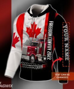 personalized 3d zip hoodie freedom convoy 2022 canadian trucker bnl494zhct 5986
