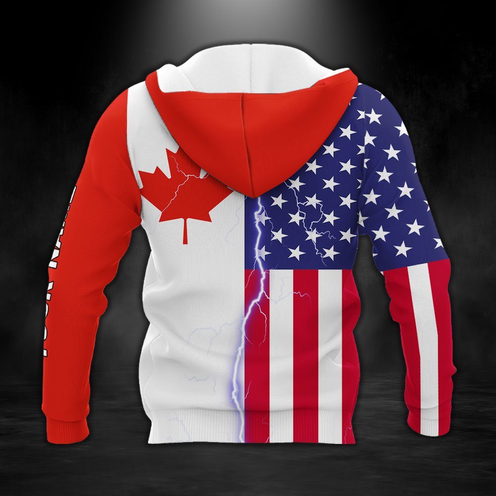 Personalized 3D Zip Hoodie Freedom Convoy 2022 Canadian Trucker Mandate Freedom American Canadian Hoodie TRL1792ZHCT - Image 5