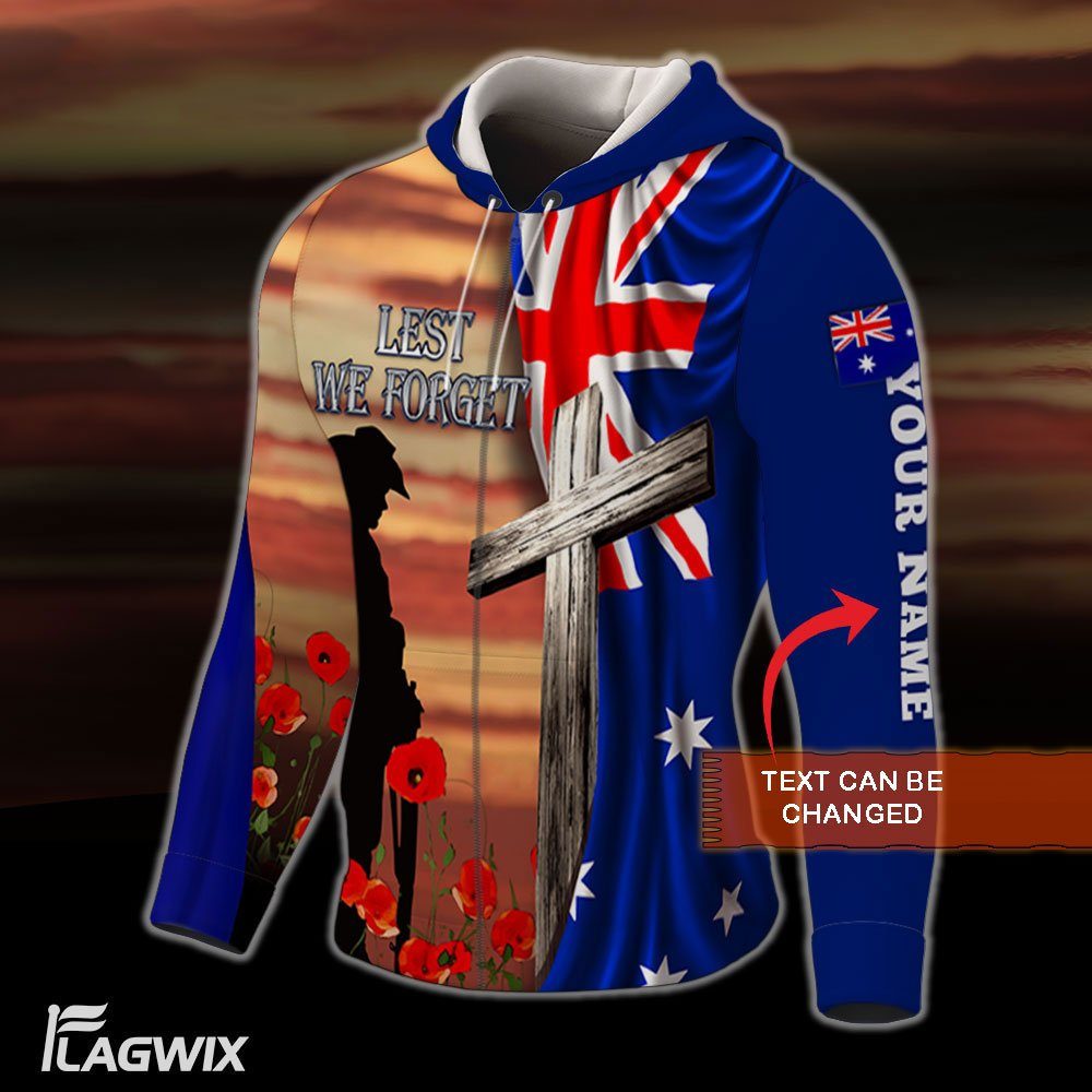 Personalized 3D Zip Hoodie Lest We Forget, Veteran, Anzac Day BNL503ZHCT - Image 2