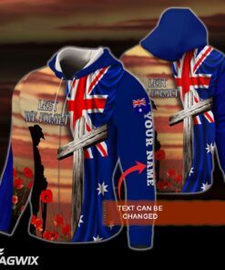 Personalized 3D Zip Hoodie Lest We Forget, Veteran, Anzac Day BNL503ZHCT