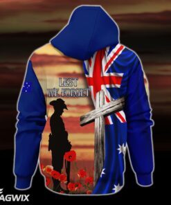 personalized 3d zip hoodie lest we forget, veteran, anzac day bnl503zhct 6300