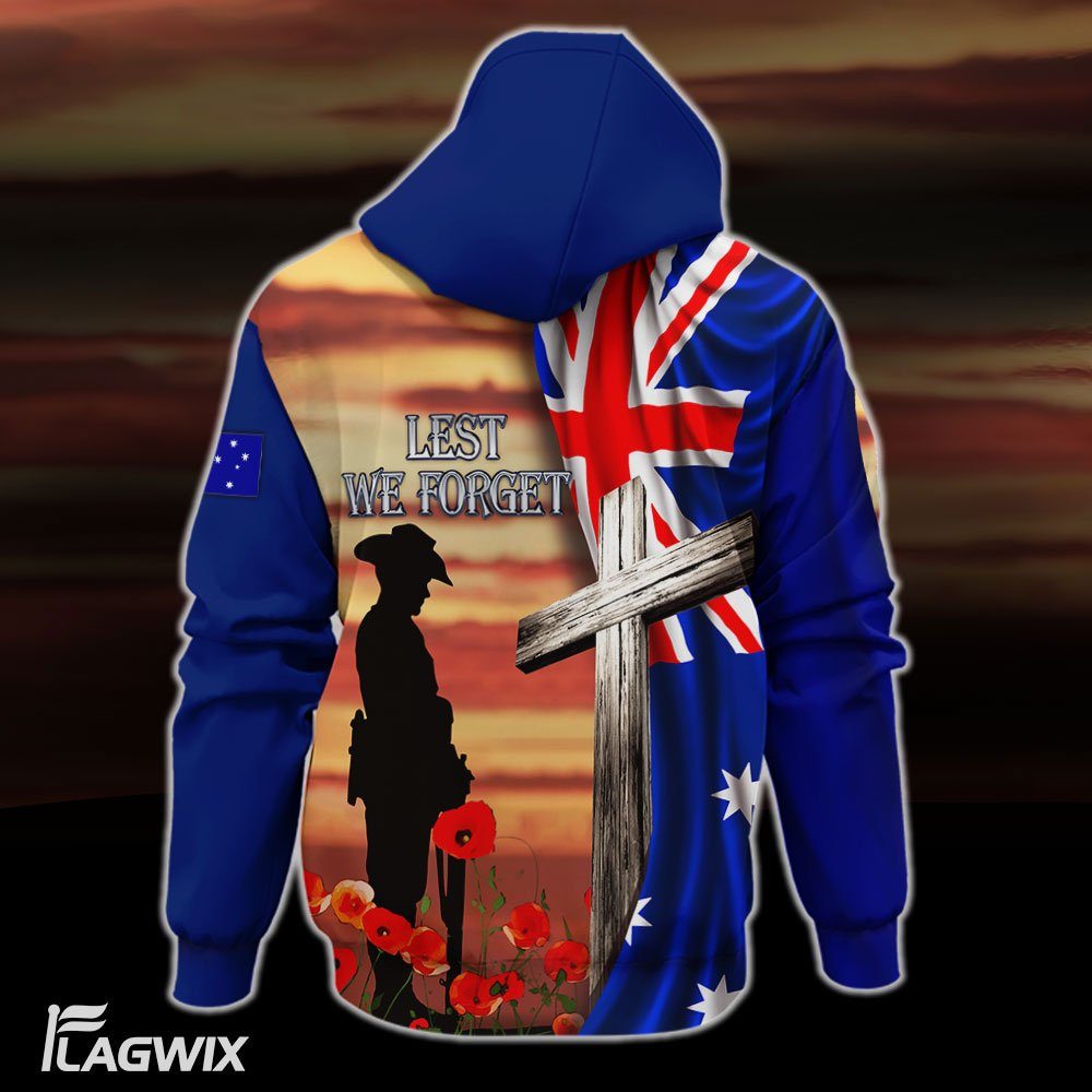 Personalized 3D Zip Hoodie Lest We Forget, Veteran, Anzac Day BNL503ZHCT - Image 3