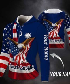 Personalized American Eagle South Carolina Zip Hoodie MLH1774ZHv1CT