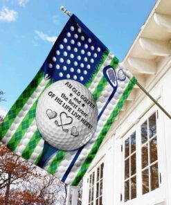 personalized an old golfer and the best score of his life live here flag dbd2708fctv1 2332