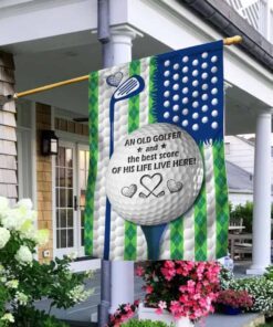personalized an old golfer and the best score of his life live here flag dbd2708fctv1 3558
