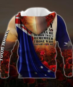 personalized anzac day. lest we forget. i wear red poppy 3d zip hoodie ntb587zhct 3100