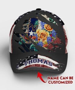 Personalized Baseball Cap Texas Cap Rose NNT291BCCT