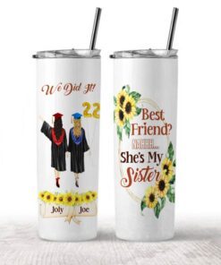 Personalized BFF Skinny Tumbler 20oz She Is My Sister PN0504ST
