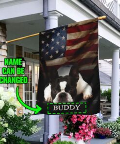 Personalized Boston Terrier American Flag