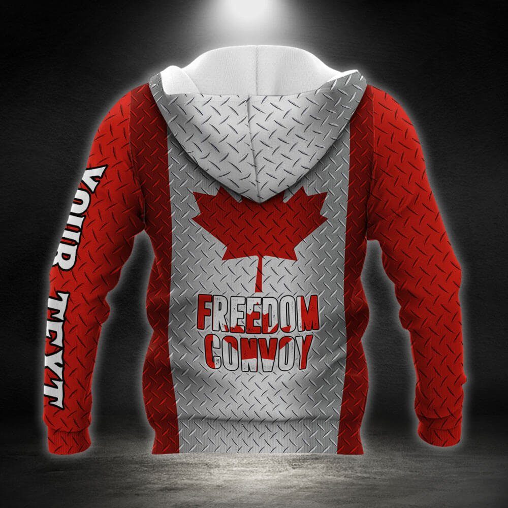 Personalized Canadian Truck. Truckers For Freedom. Freedom Convoy Canada 3D Zip Hoodie THB3760ZHv1CT - Image 3