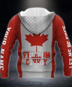 personalized canadian trucker. freedom convoy. let me be free. mandate freedom canada 3d zip hoodie thb3760zhct 3519